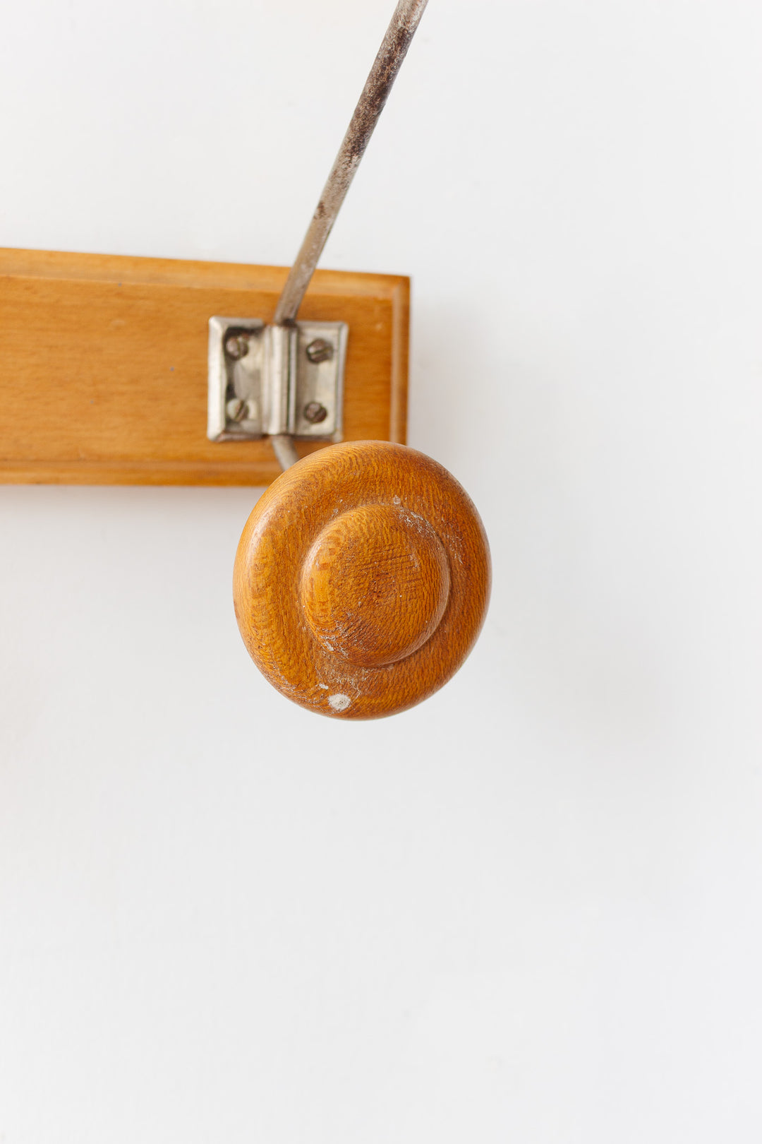 vintage french wood and metal patère