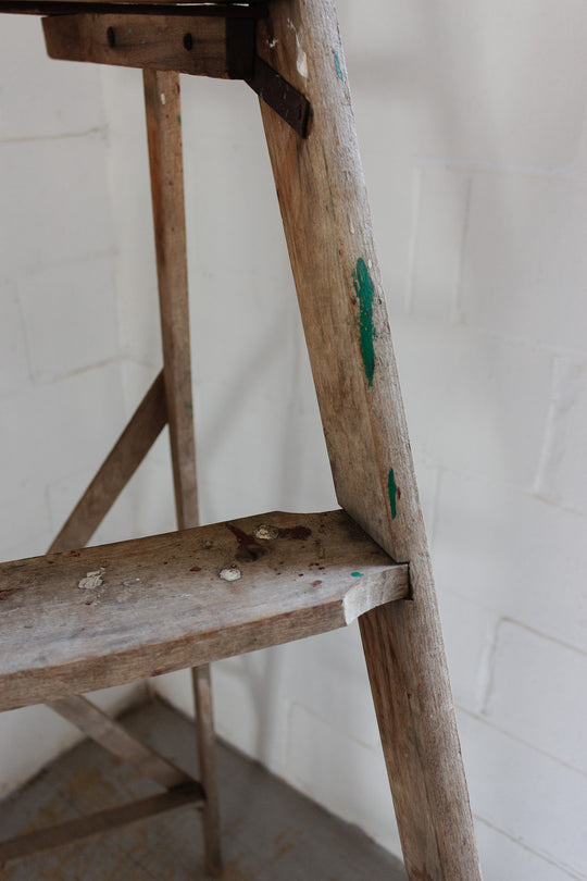 vintage wood painter's ladder