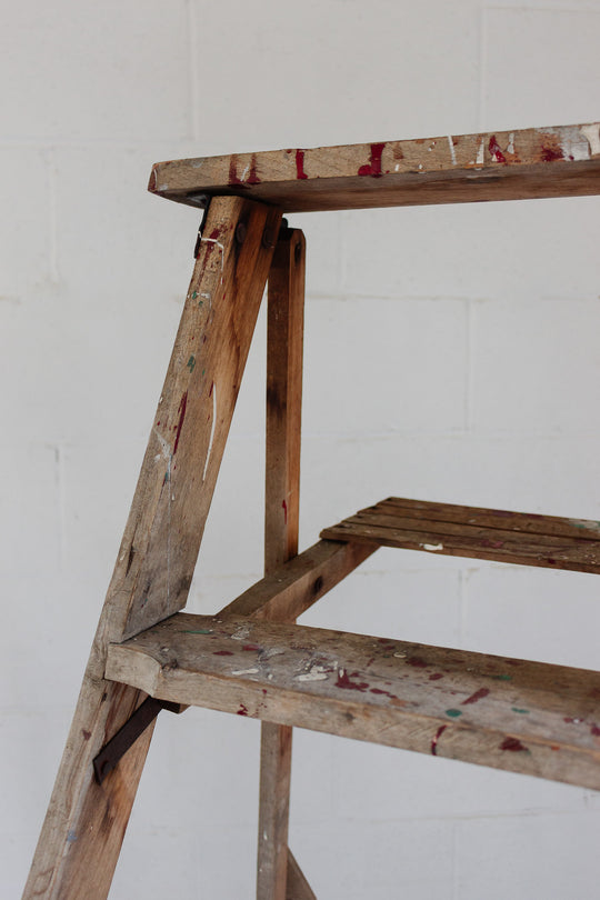 vintage wood painter's ladder