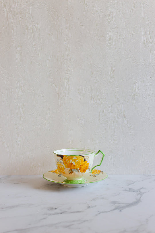 antique aynsley hand painted teacup and saucer