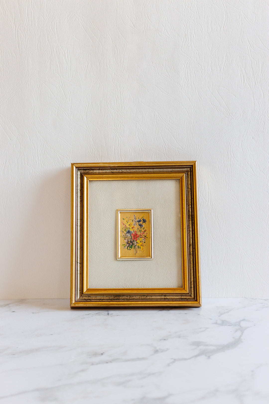 vintage italian 23k gold leaf art, set of 2