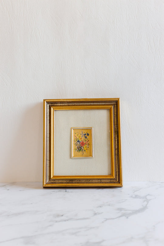 vintage italian 23k gold leaf art, set of 2