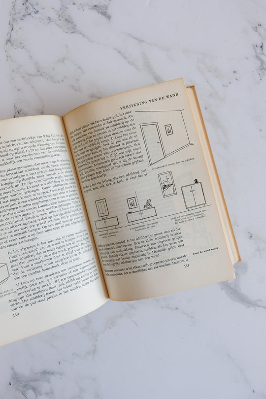 vintage hardcover Dutch house and home decorative books, set of 3