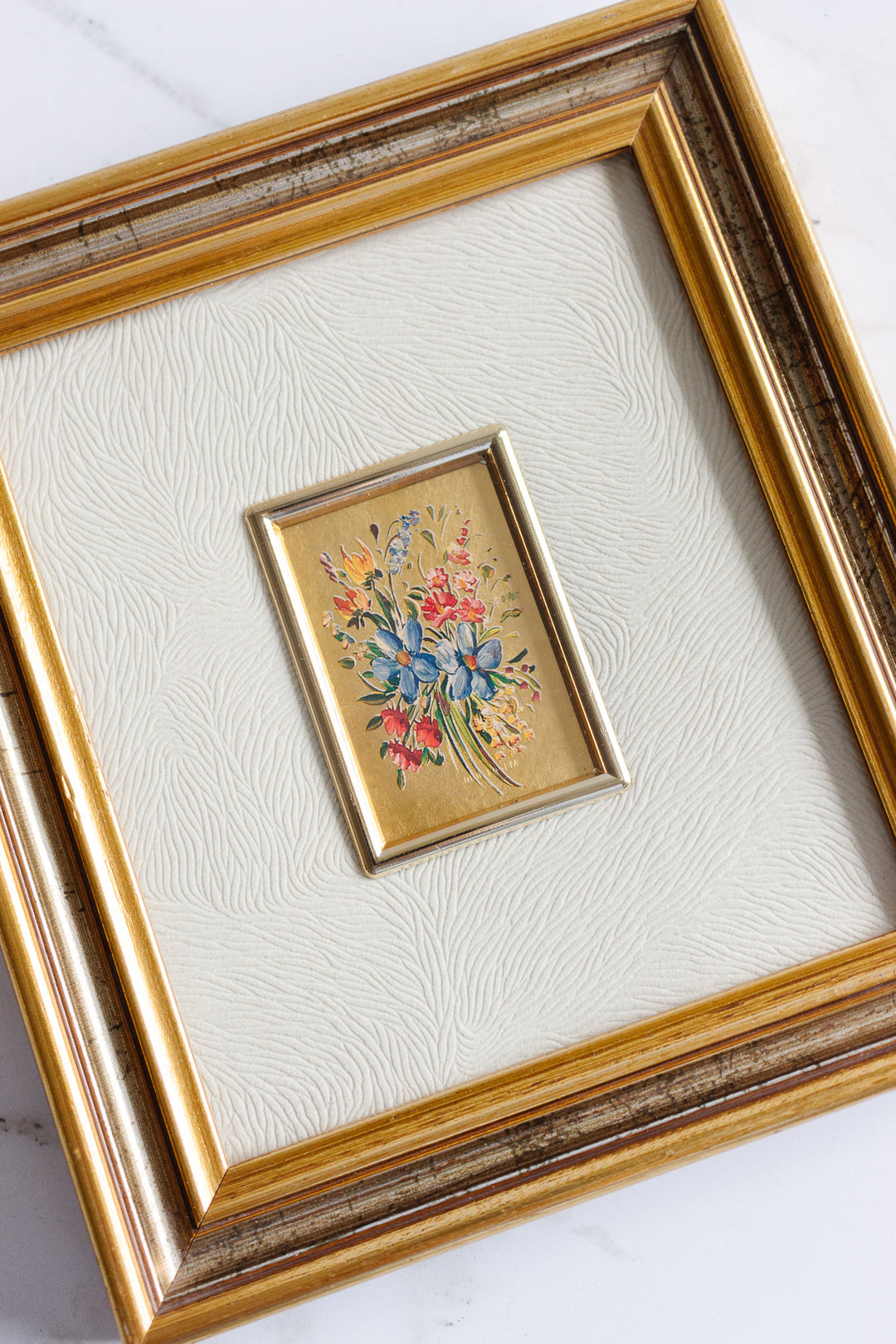 vintage italian 23k gold leaf art, set of 2