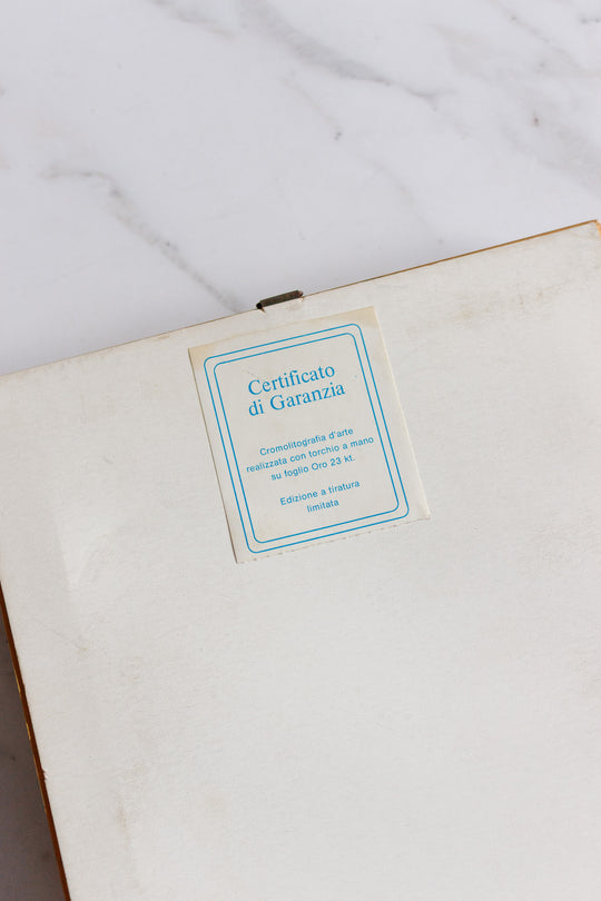 vintage italian 23k gold leaf art, set of 2