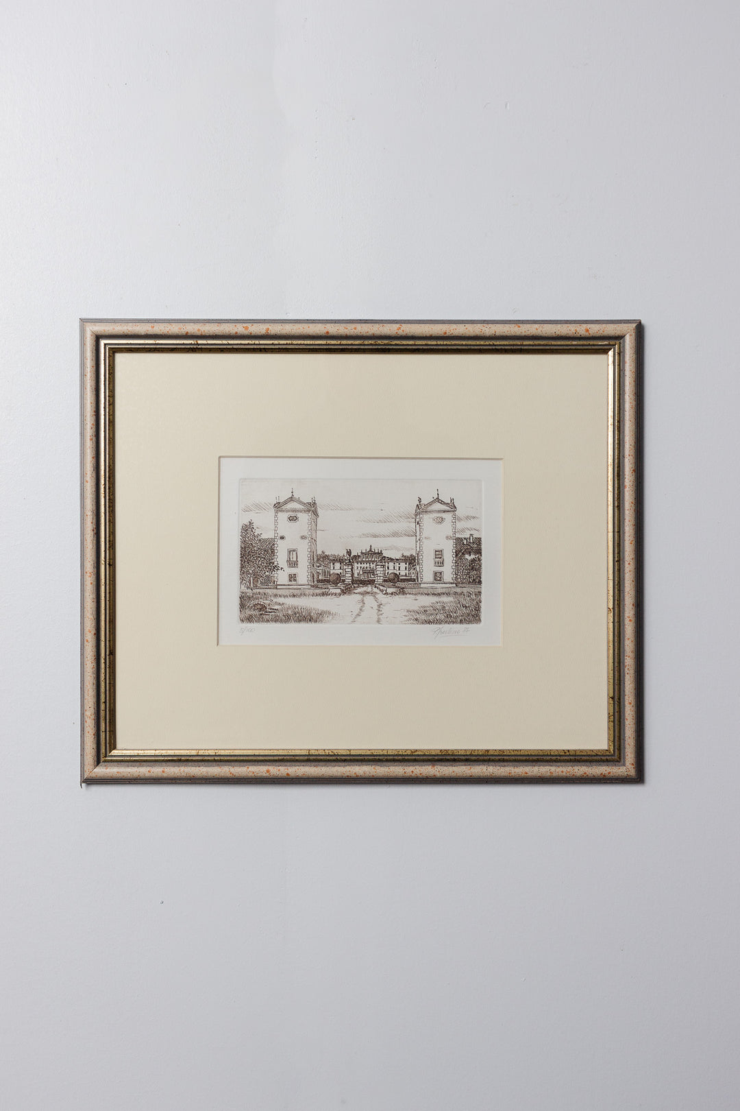 vintage french woodblock print  "la tenuta"