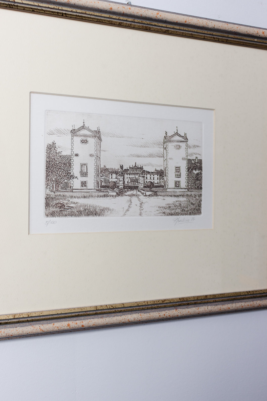 vintage french woodblock print  "la tenuta"