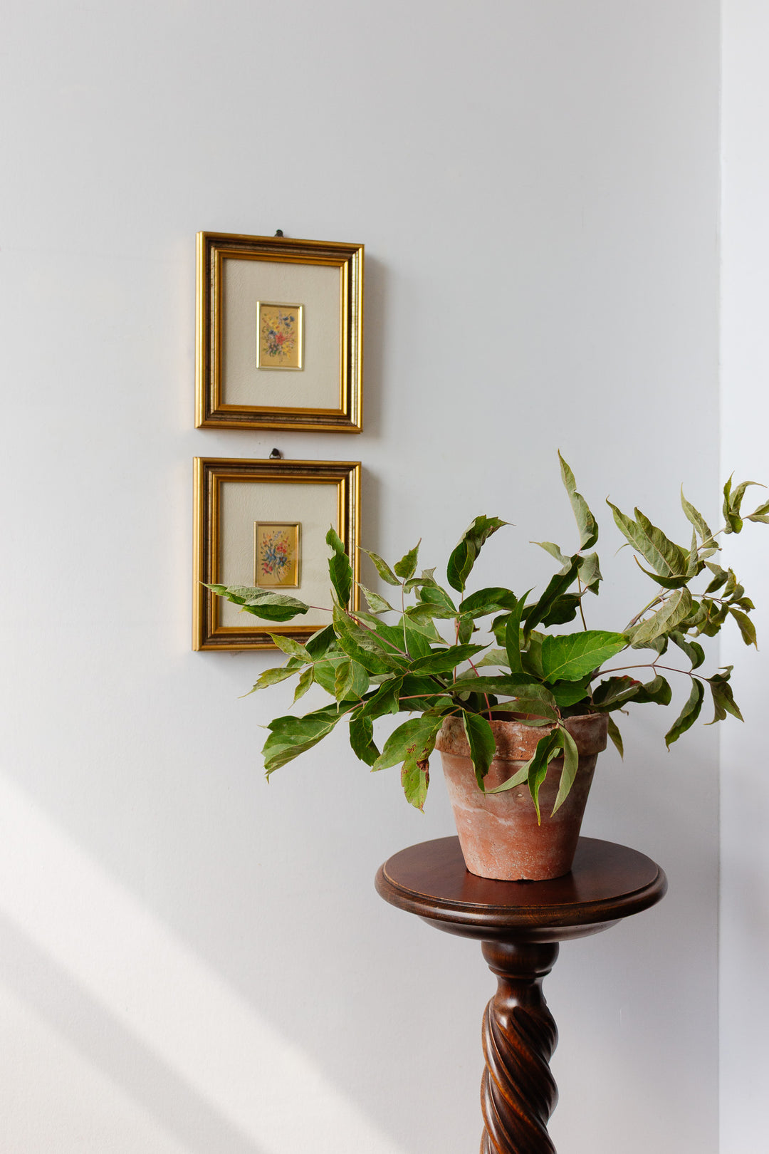 vintage italian 23k gold leaf art, set of 2