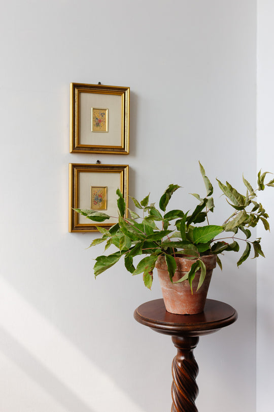 vintage italian 23k gold leaf art, set of 2