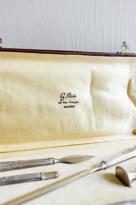 19th century French silver “nécessaire d’écriture” boxed writing set