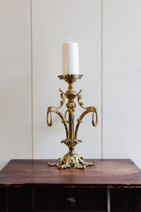 antique french extra large brass ornate candlestick