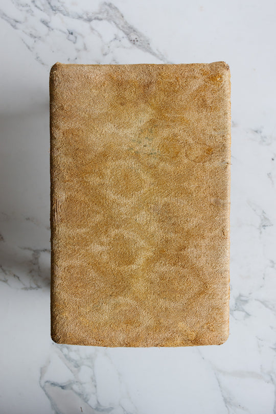 antique english upholstered carbriole foot stool