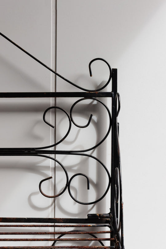 19th century wrought iron folding boulangerie stand