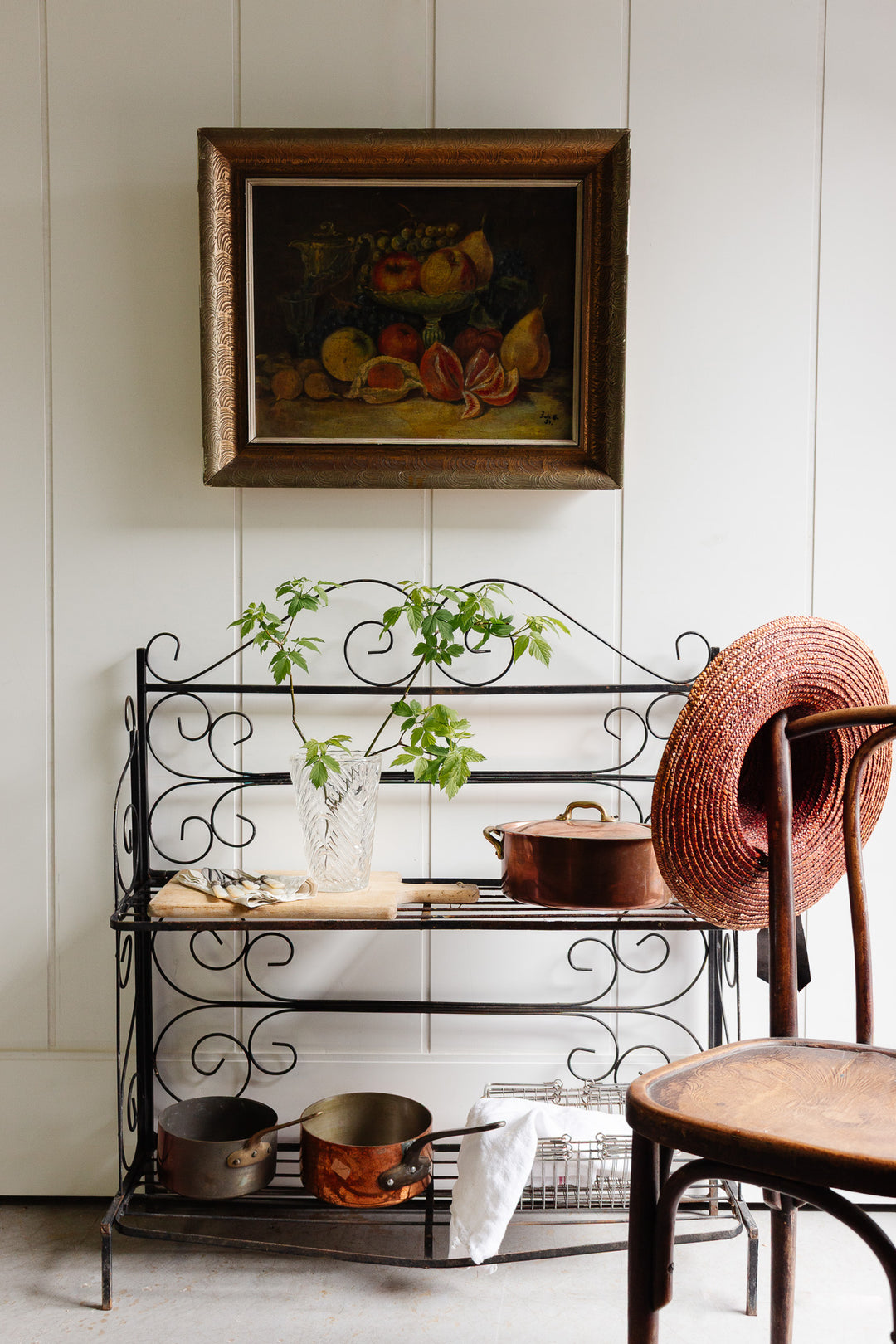 19th century wrought iron folding boulangerie stand