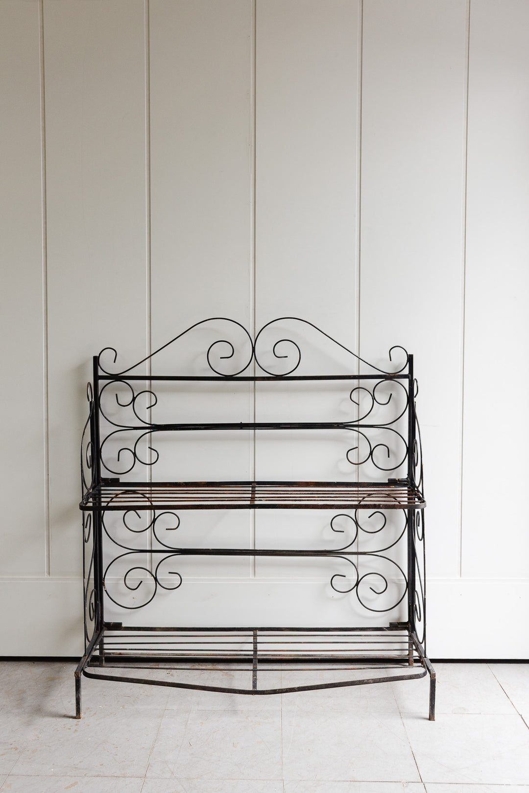 19th century wrought iron folding boulangerie stand