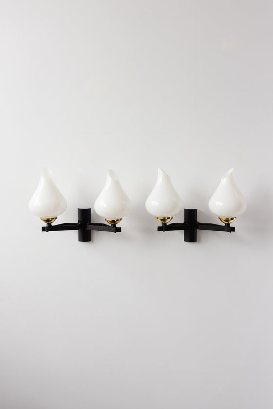 pair of 1960s italian stilnovo style sconces