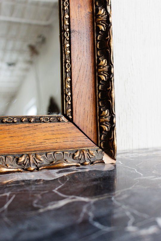 vintage french wood and plaster mirror