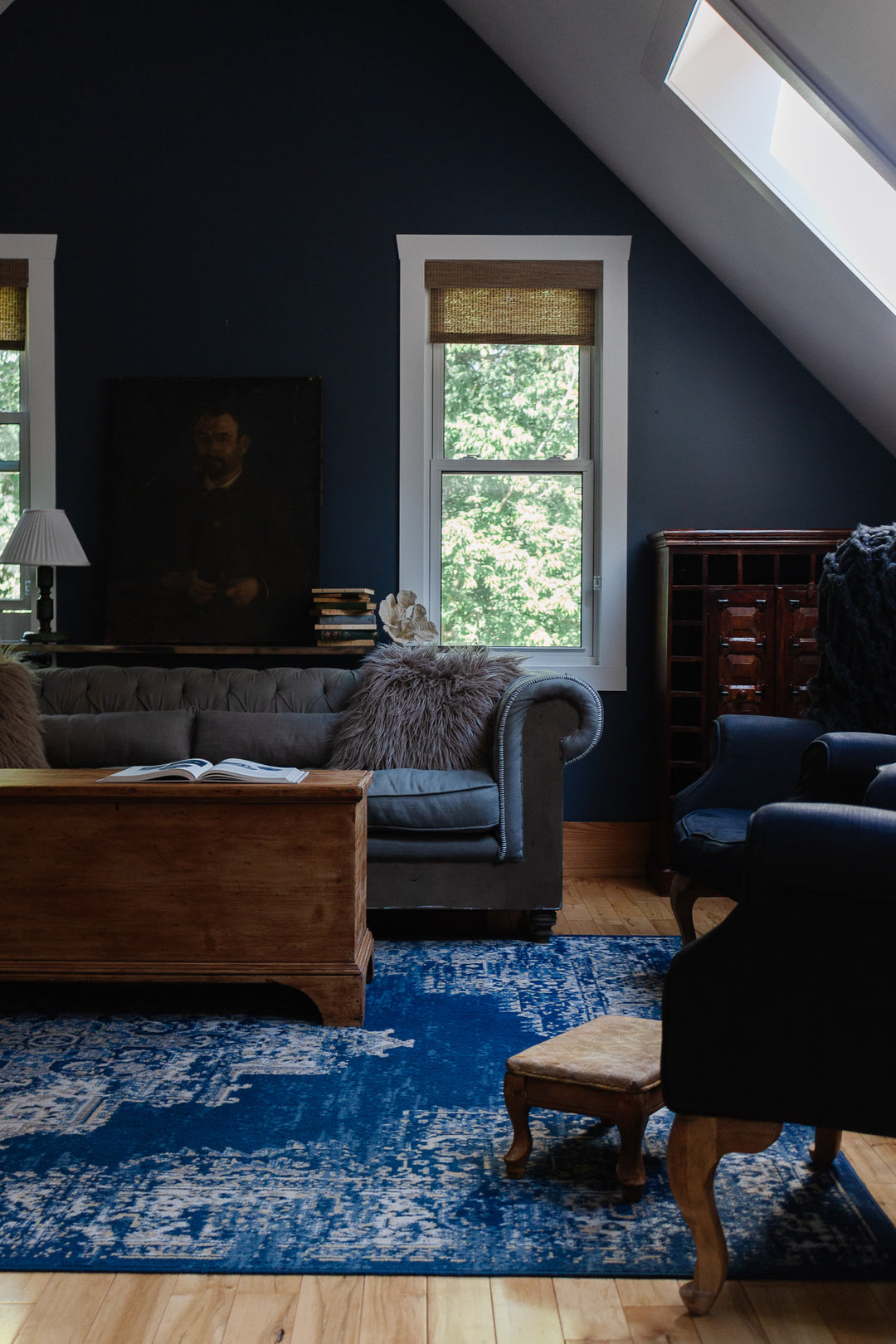 antique english upholstered carbriole foot stool