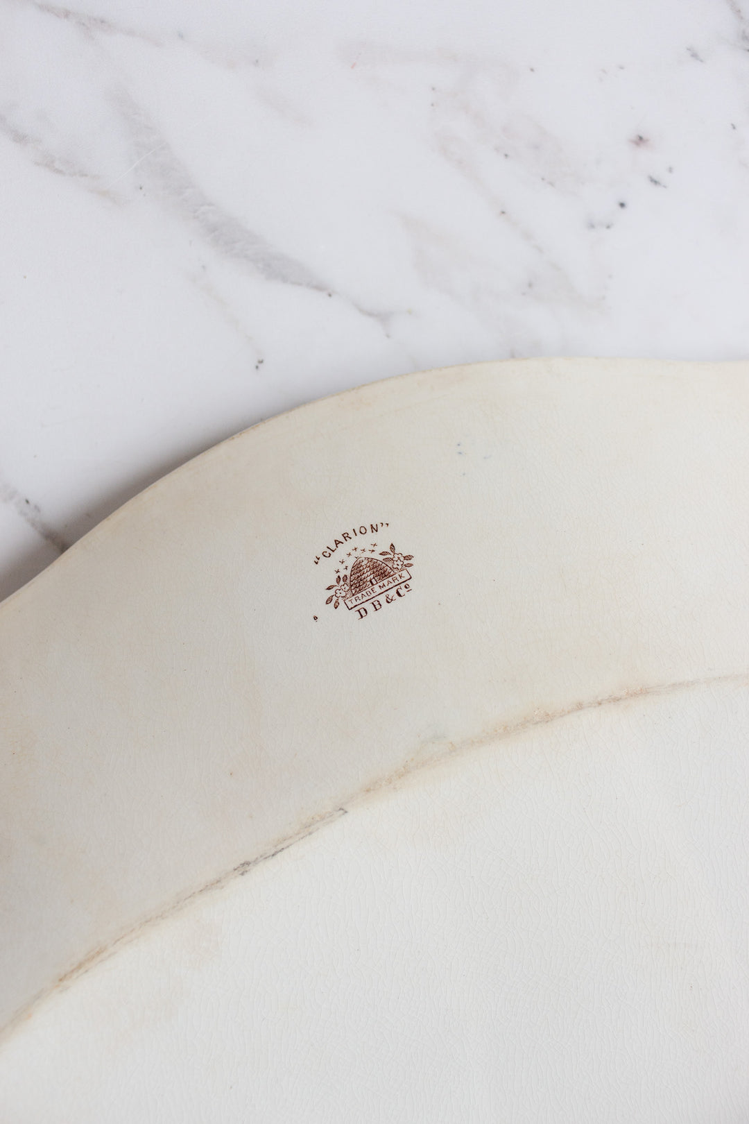 antique db & c "clarion" english extra large platter