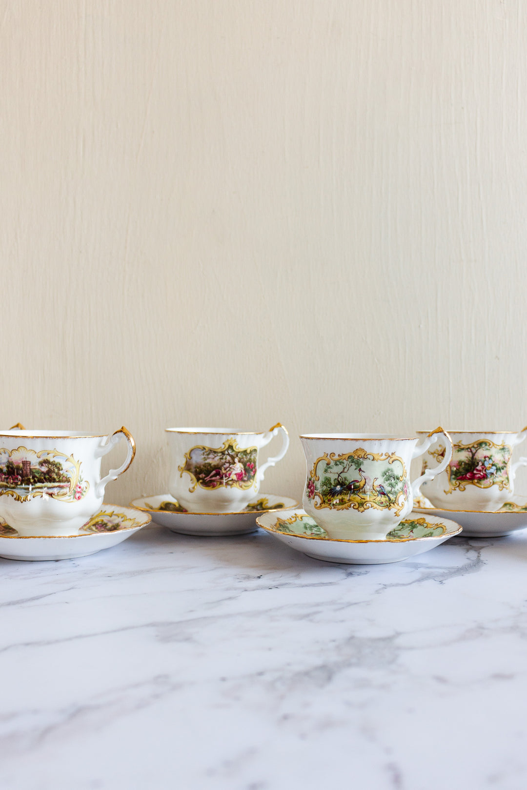 vintage paragon Chippendale teacup set of 6
