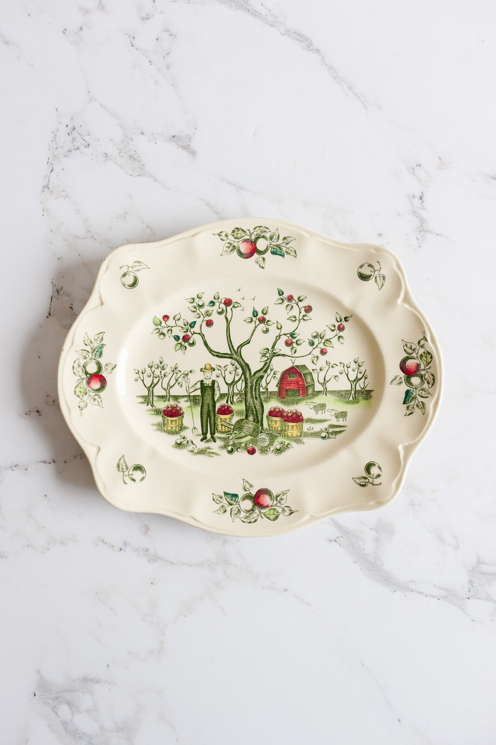 vintage johnson brothers "apple harvest" platter