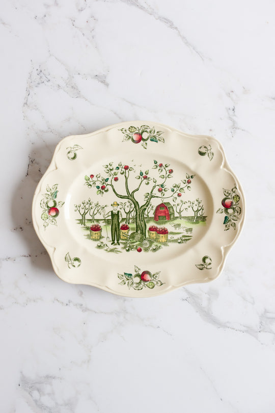 vintage johnson brothers "apple harvest" platter