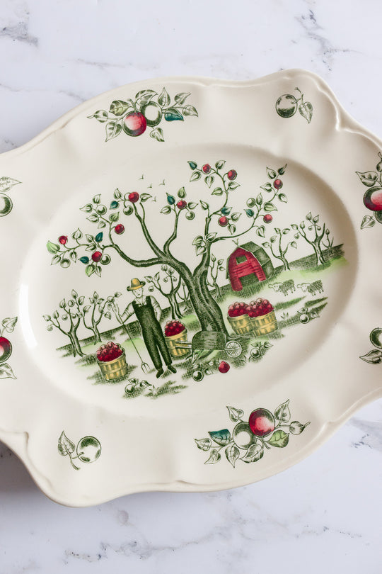 vintage johnson brothers "apple harvest" platter