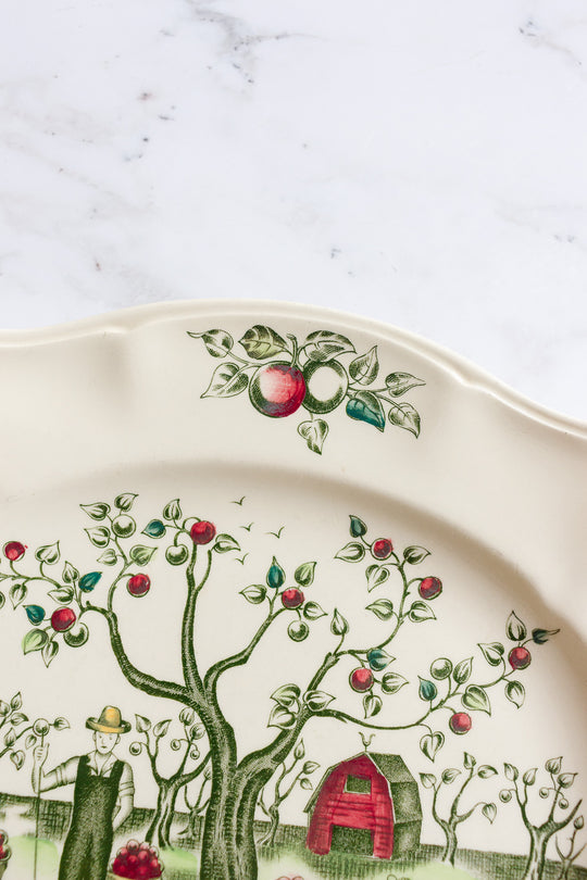 vintage johnson brothers "apple harvest" platter