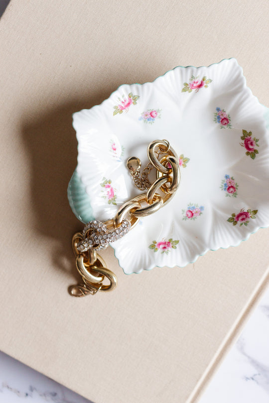 vintage Shelley porcelain rosebud tray