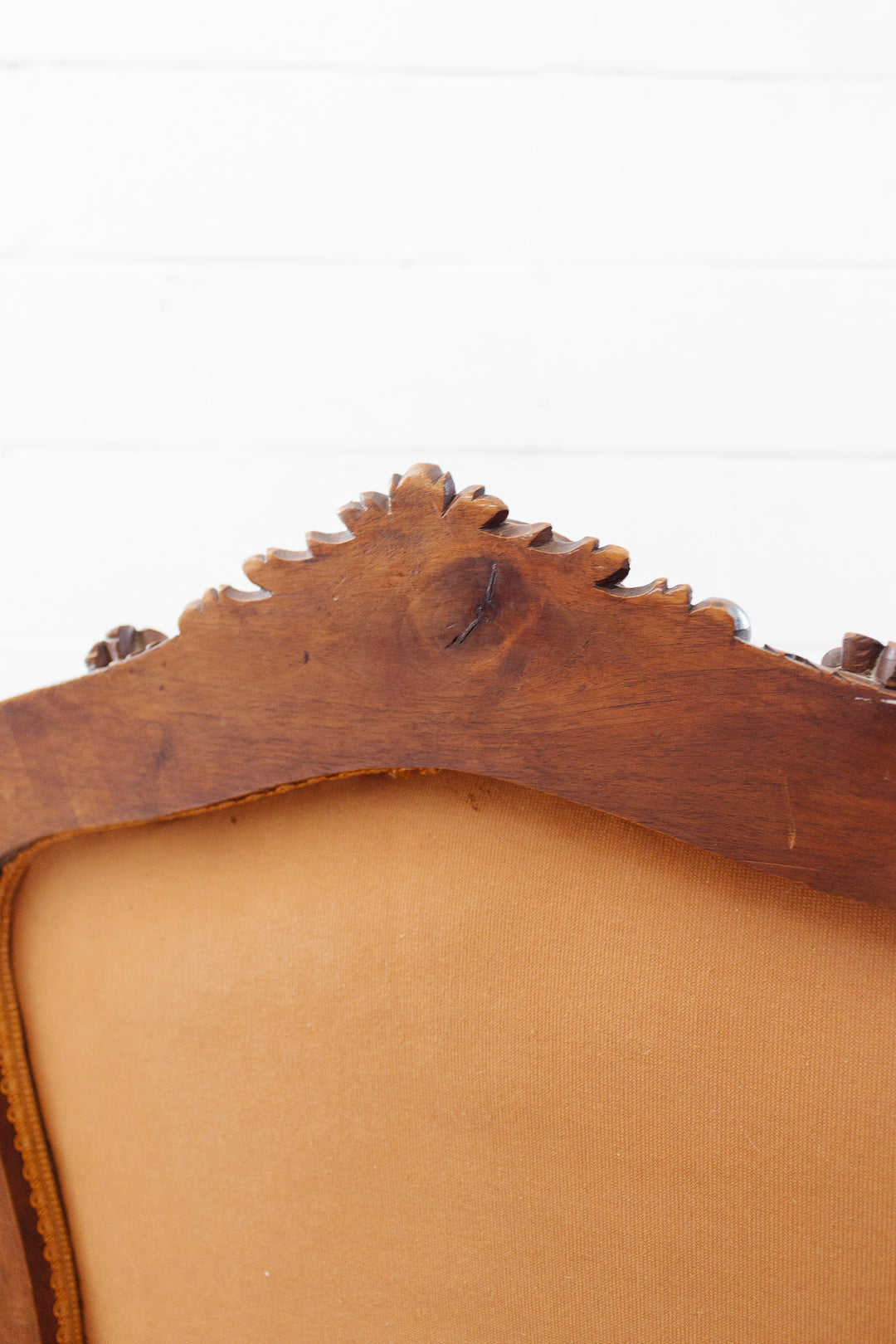 19th century Louis XV carved walnut and velvet armchair