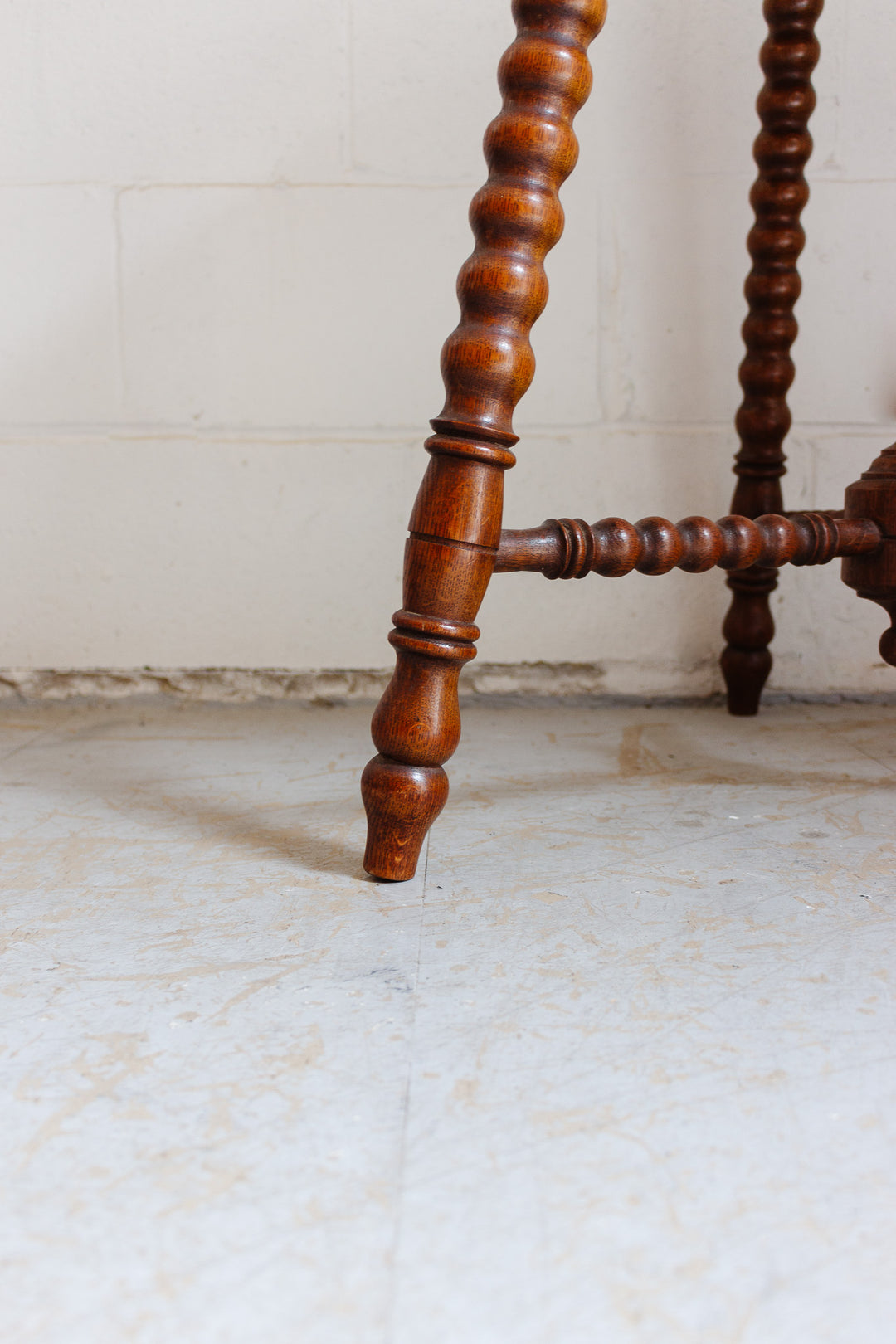 19th century Dutch large oak bobbin side table