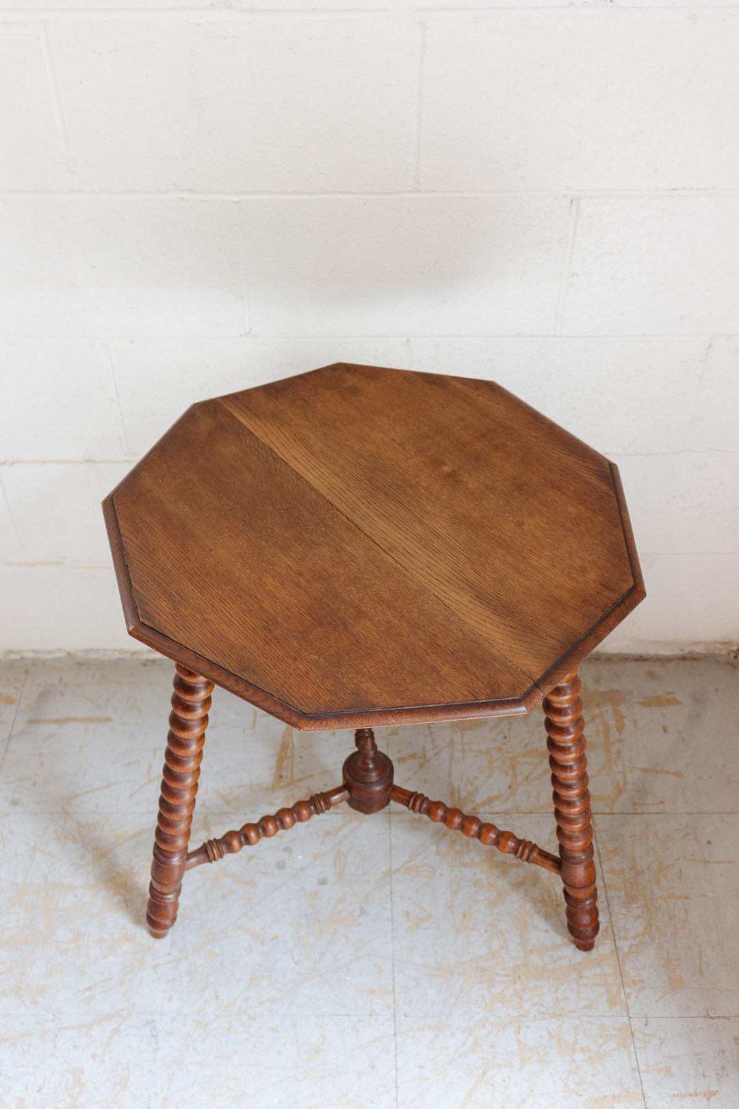 19th century Dutch large oak bobbin side table