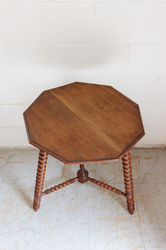 19th century Dutch large oak bobbin side table