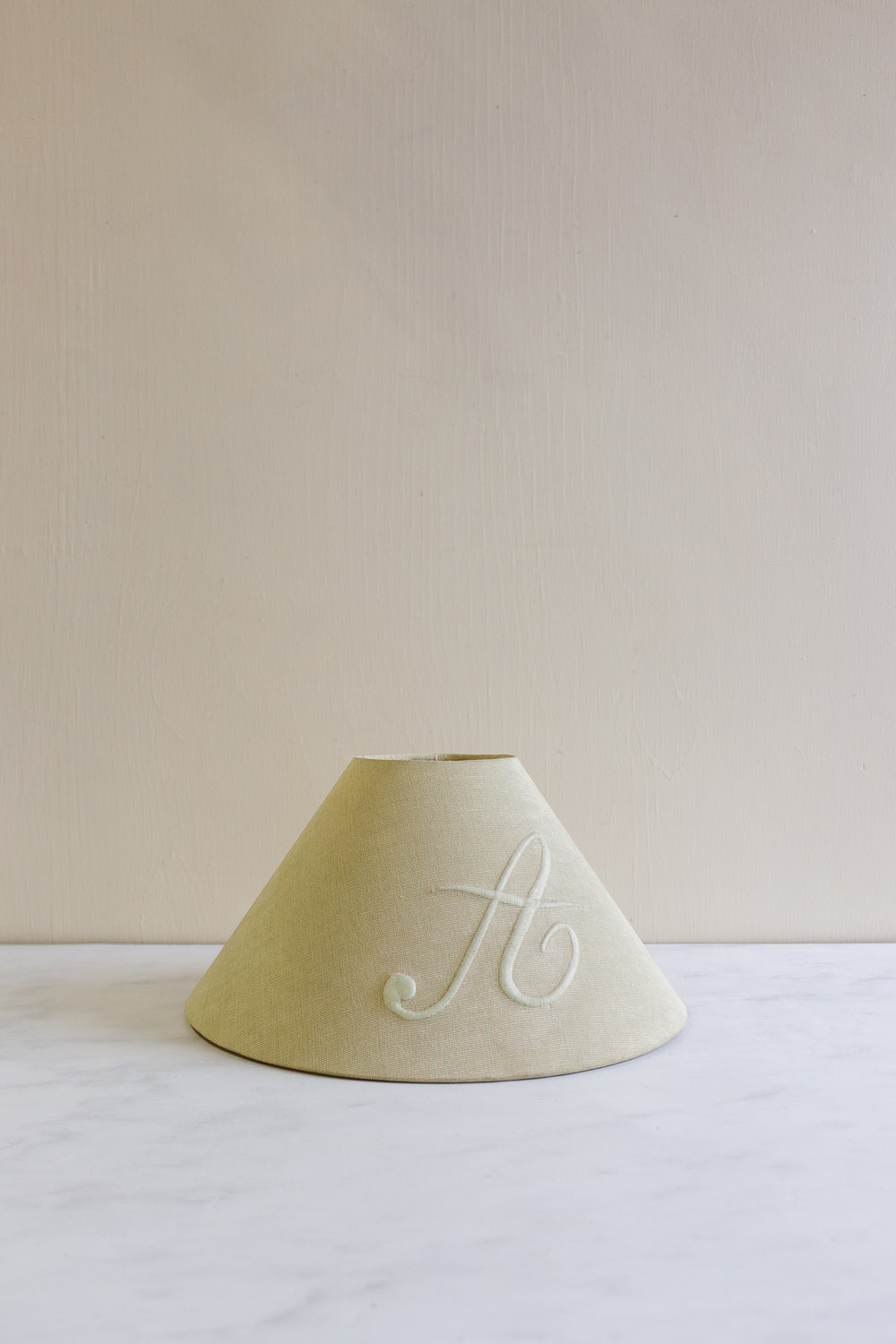 vintage Pierre Frey monogrammed "A" lampshade