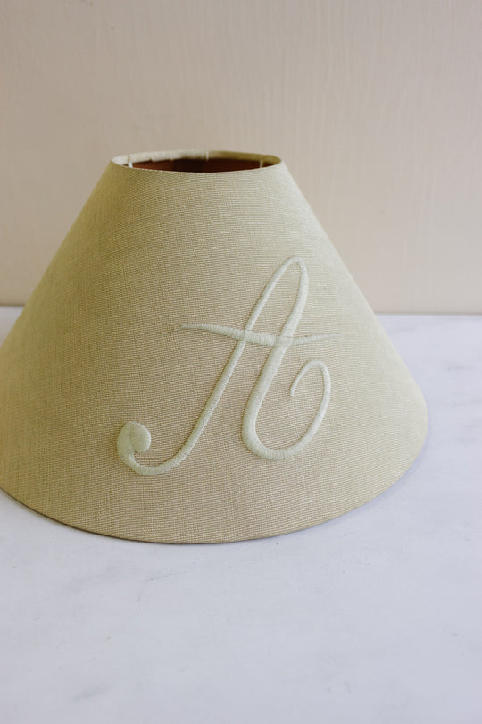 vintage Pierre Frey monogrammed "A" lampshade