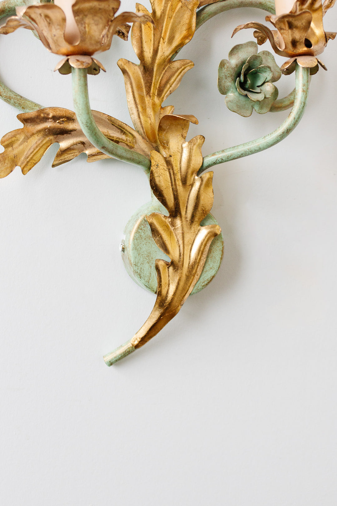 pair of vintage Italian tole sconces