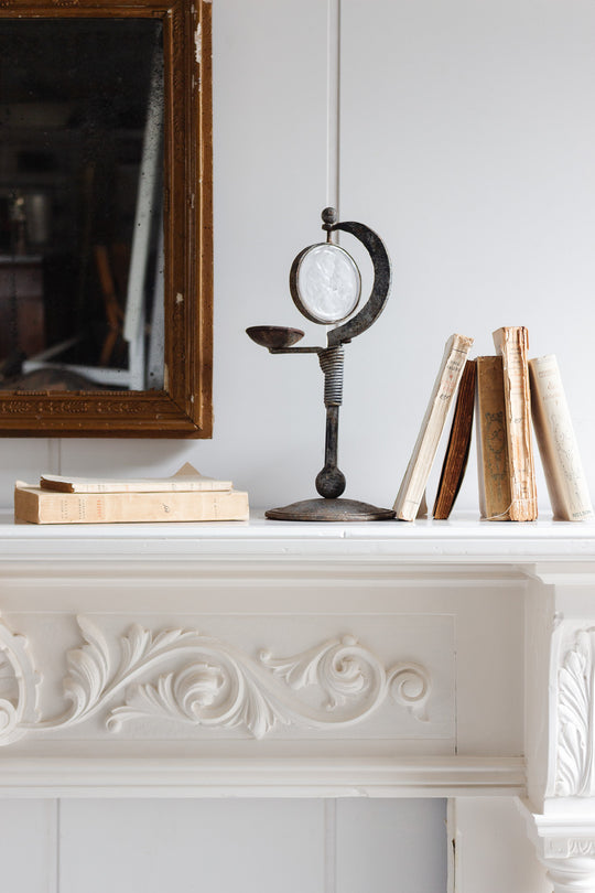 antique english shaving glass stand