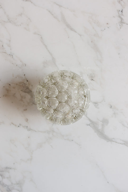 vintage french thick glass floral frog