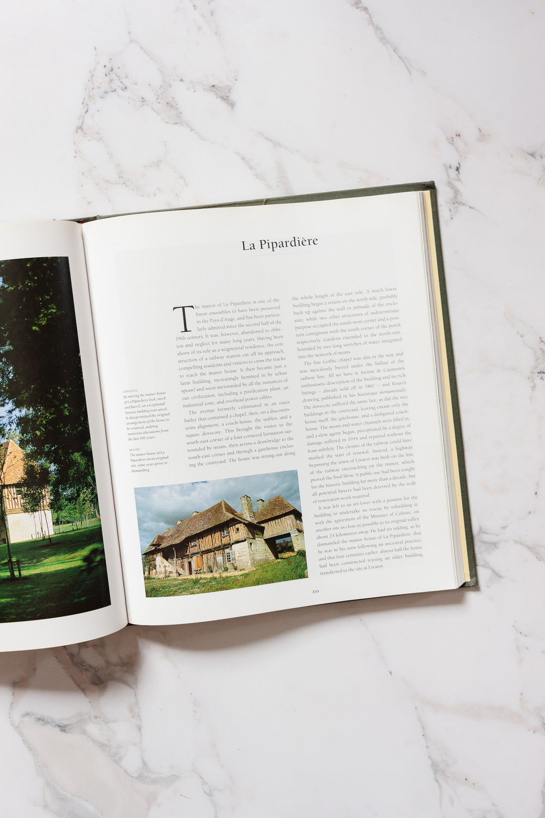 vintage hardcover coffee table book, "manor houses in normandy"