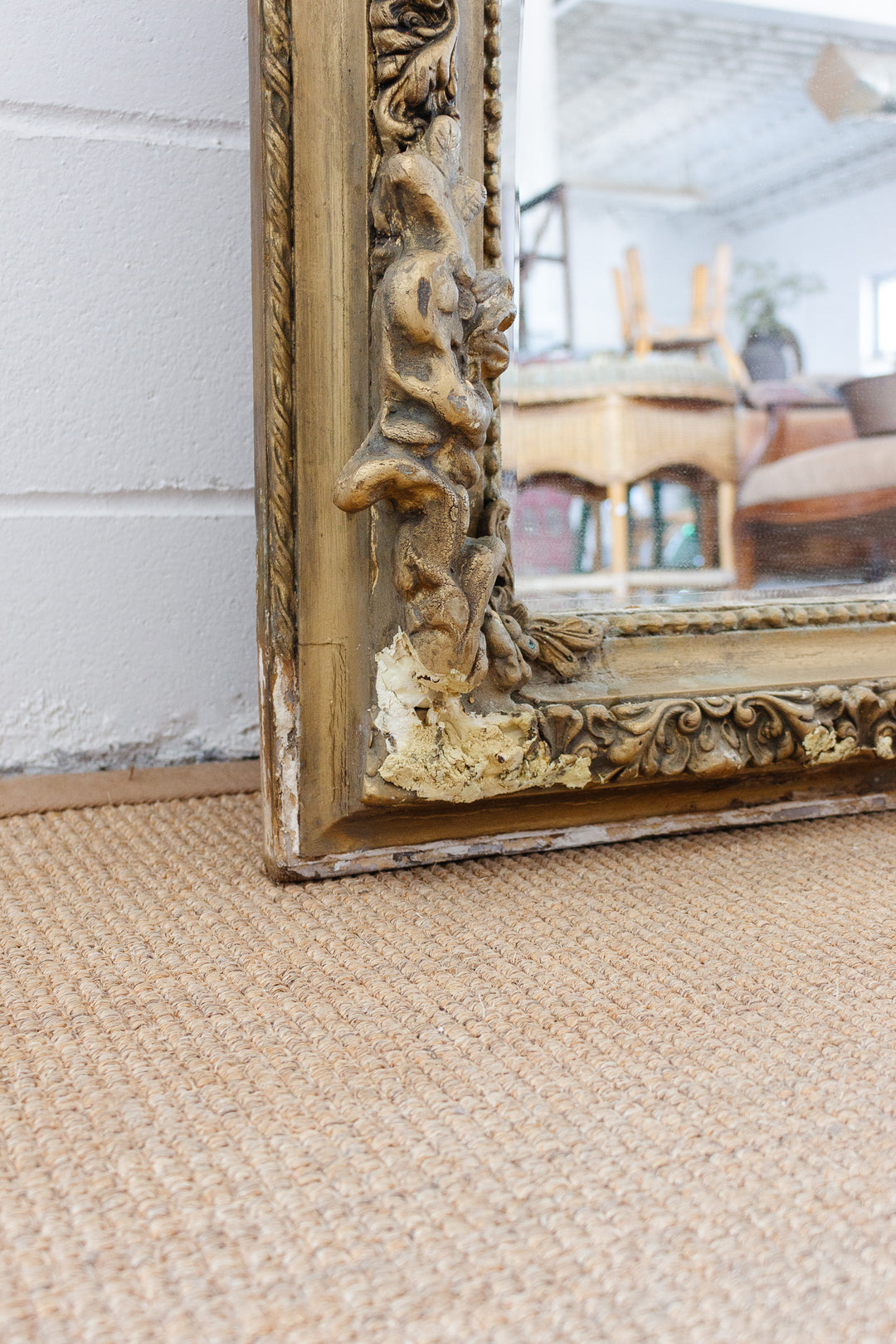 antique Italian Rococo floor mirror