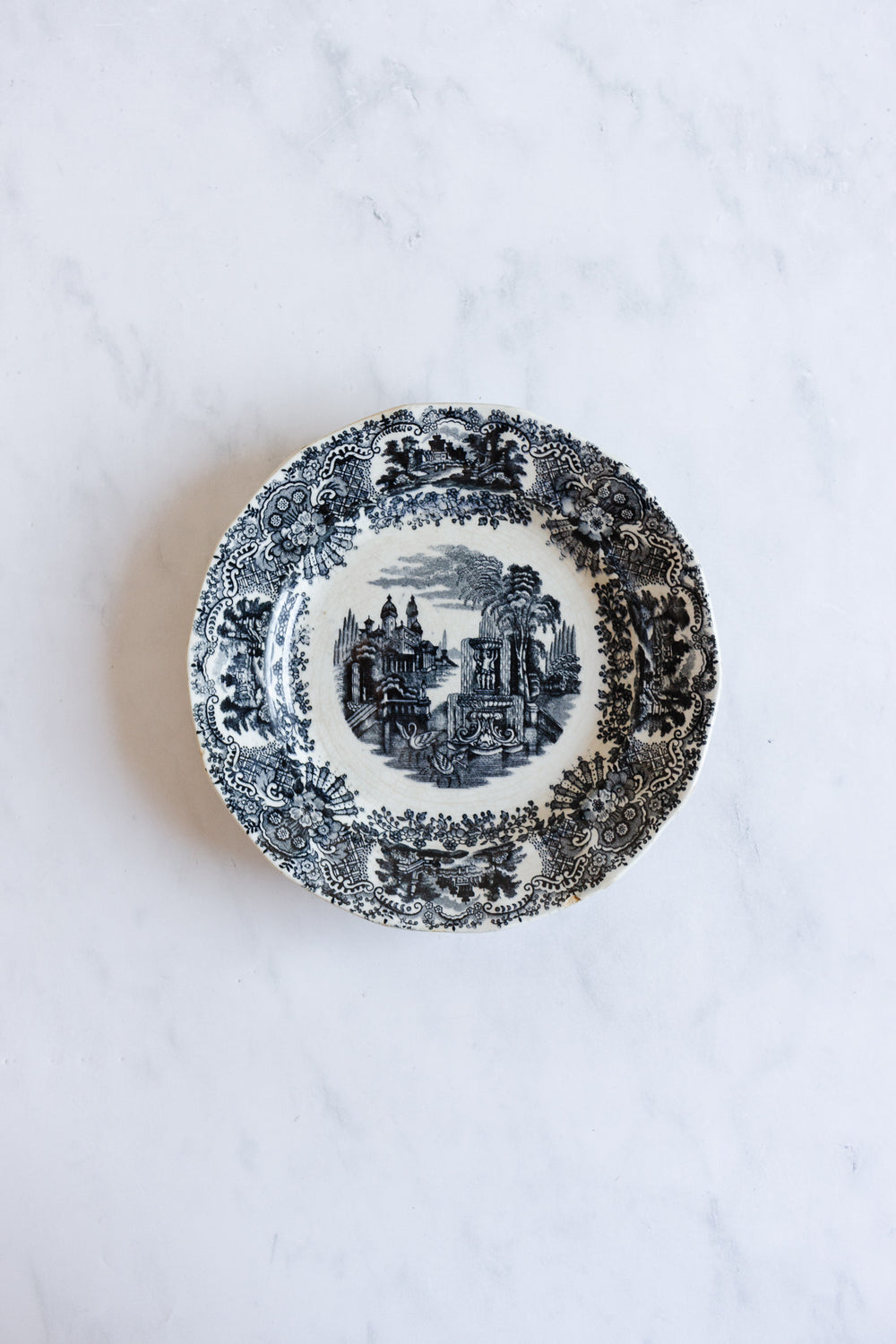 antique Cartuja of Seville transferware plate