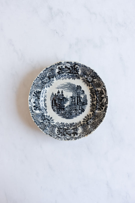 antique Cartuja of Seville transferware plate