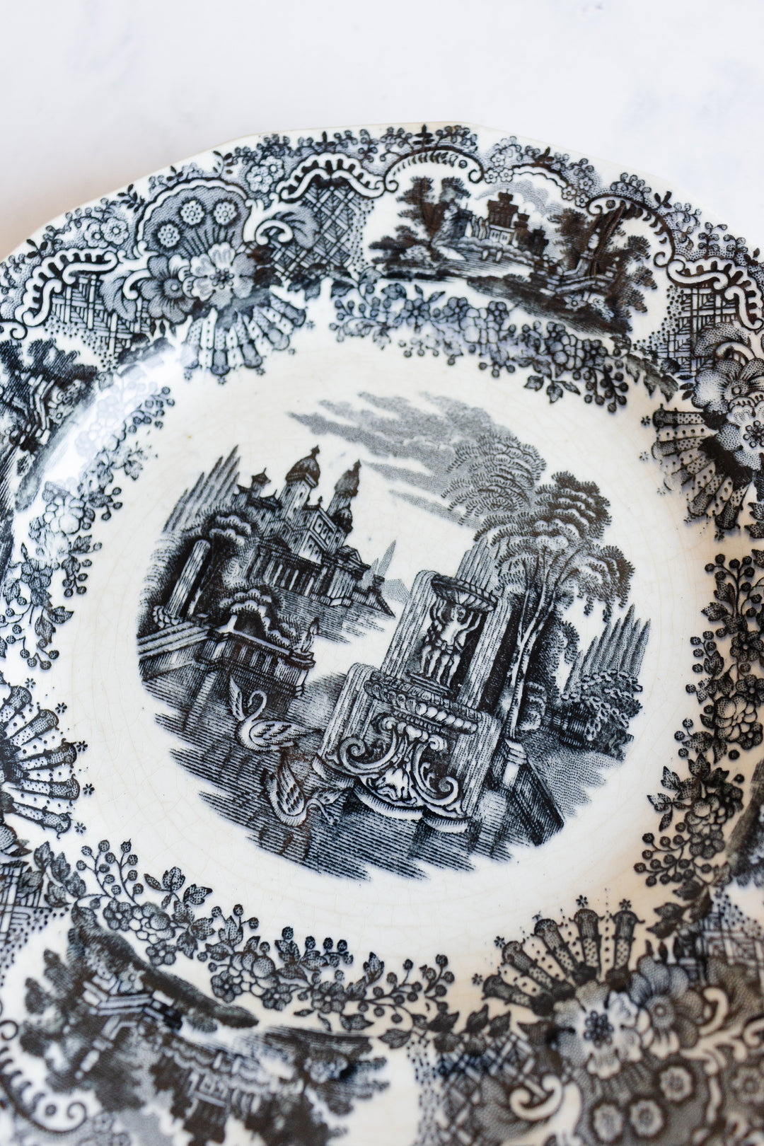 antique Cartuja of Seville transferware plate