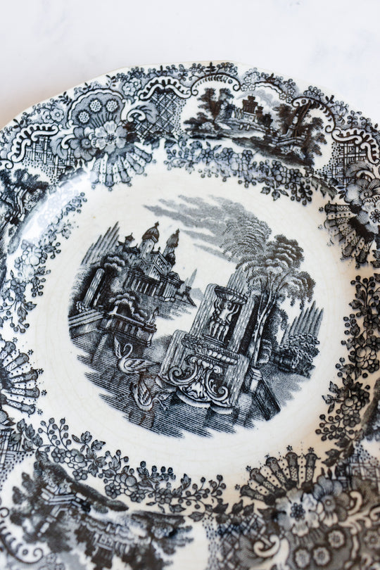 antique Cartuja of Seville transferware plate