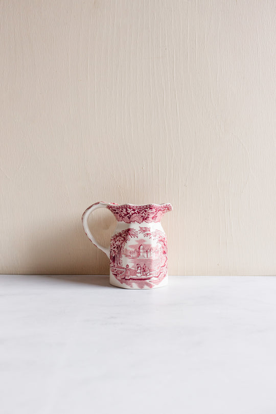 antique English Mason ironstone “Vista Pink” dinnerware collection