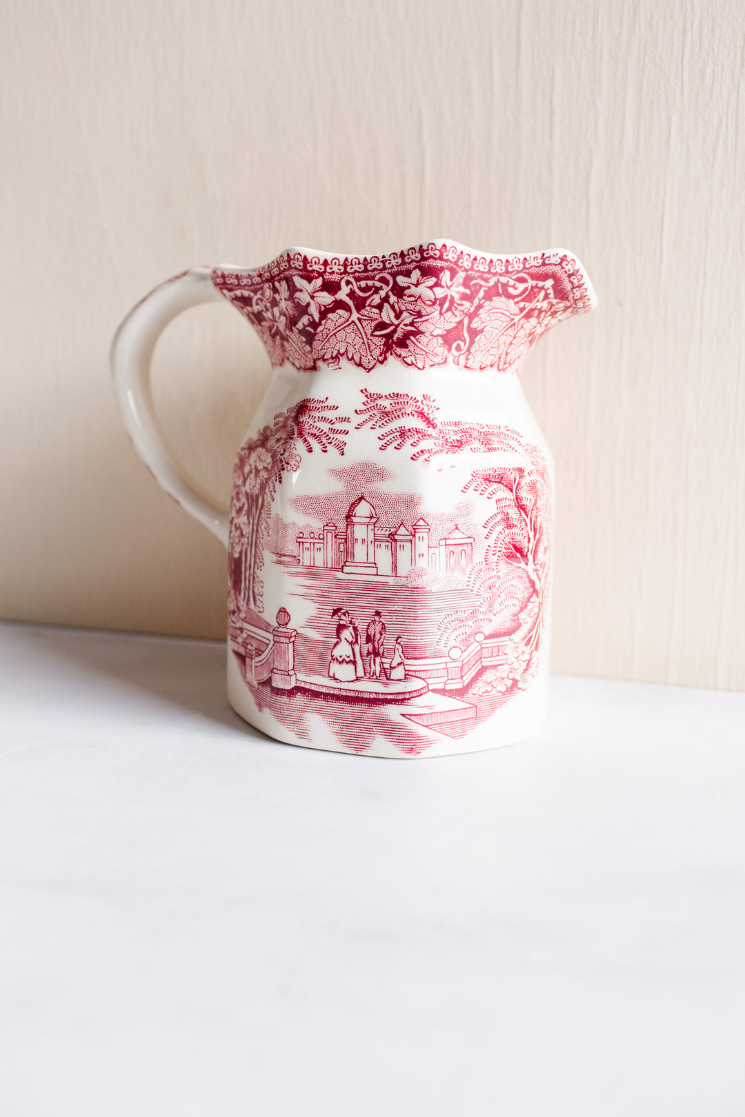 antique English Mason ironstone “Vista Pink” dinnerware collection