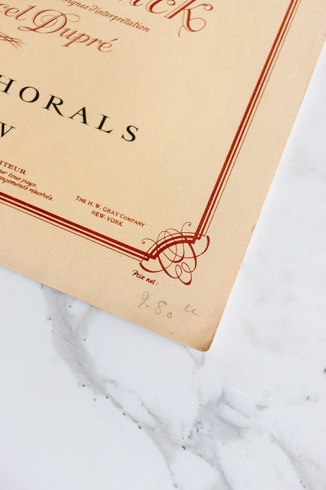 1930s french "oeuvres pour orgue" with red typography