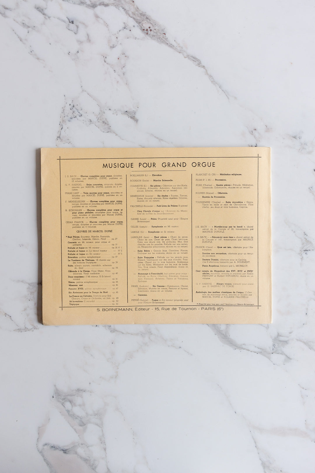 1930s french "oeuvres pour orgue" with red typography