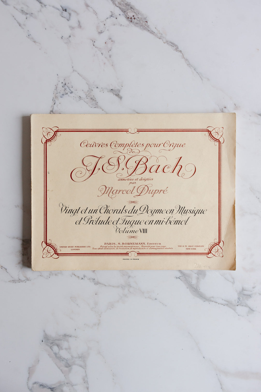 1930s french "oeuvres pour orgue" with red typography