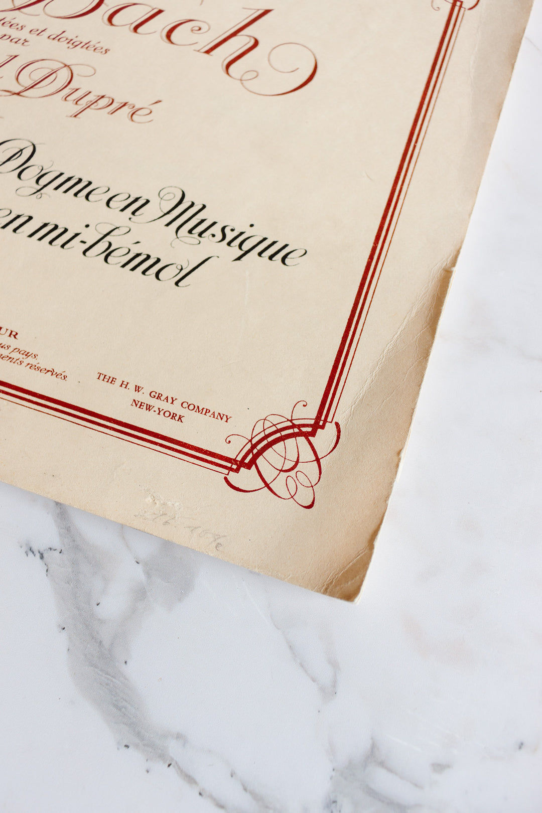 1930s french "oeuvres pour orgue" with red typography